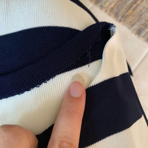 Theory Lasina Striped Navy Blue and White Sheath Dress Size Small - Picture 7 of 8